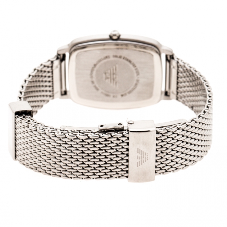 مملوكة مسبقًا Emporio Armani Silver Stainless Steel Epsilon AR2495 Women's Wristwatch 24 mm