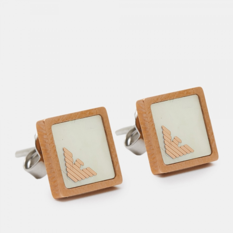 مملوكة مسبقًا Emporio Armani Mother of Pearl Two Tone Stainless Steel  AR80019 Women's Wristwatch 32 mm &  Earings Set