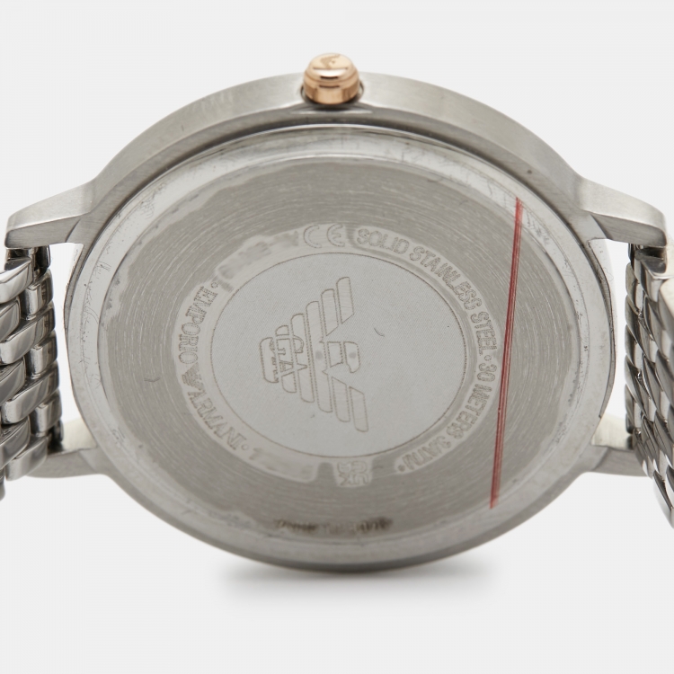 مملوكة مسبقًا Emporio Armani Mother of Pearl Two Tone Stainless Steel  AR80019 Women's Wristwatch 32 mm &  Earings Set