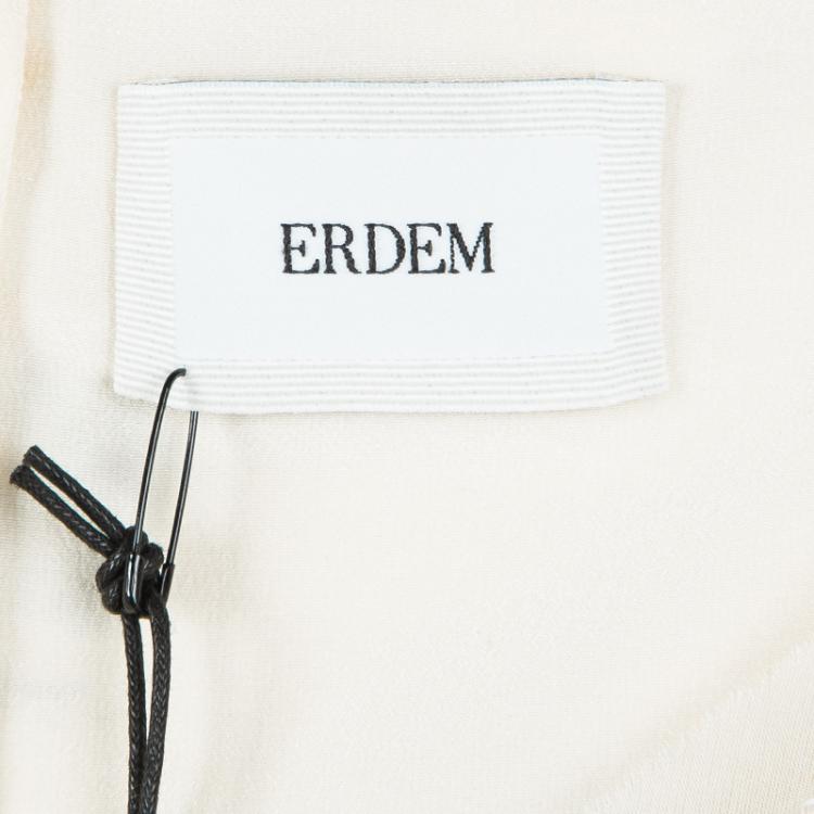 Pre Owned Erdem SS'17 Ivory Ottoman Jacquard Floral Karol Dress L