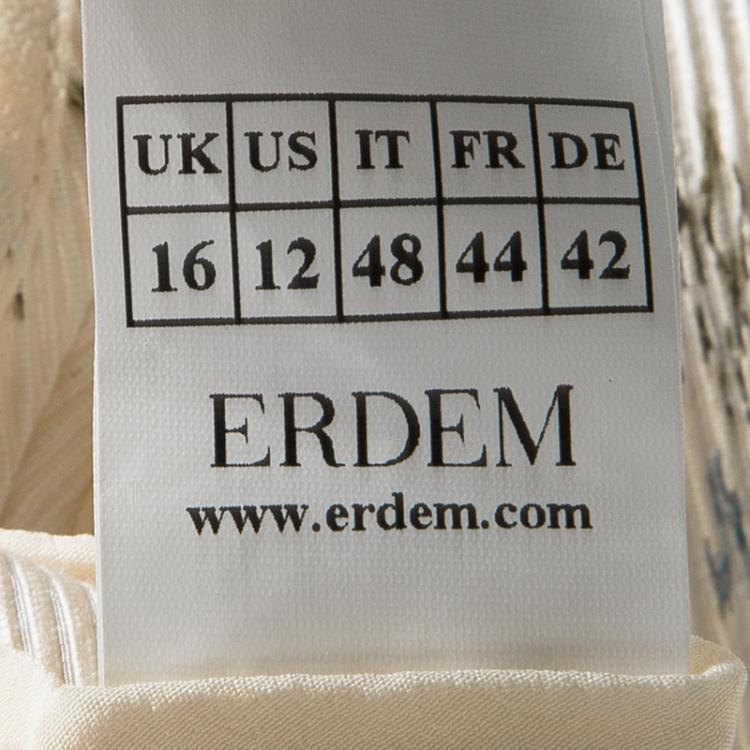 Pre Owned Erdem SS'17 Ivory Ottoman Jacquard Floral Karol Dress L