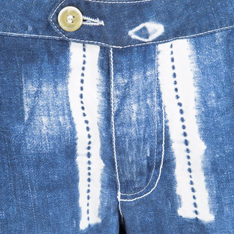 Pre Owned Ermanno Scervino Indigo Tie Dye Denim Jeans L