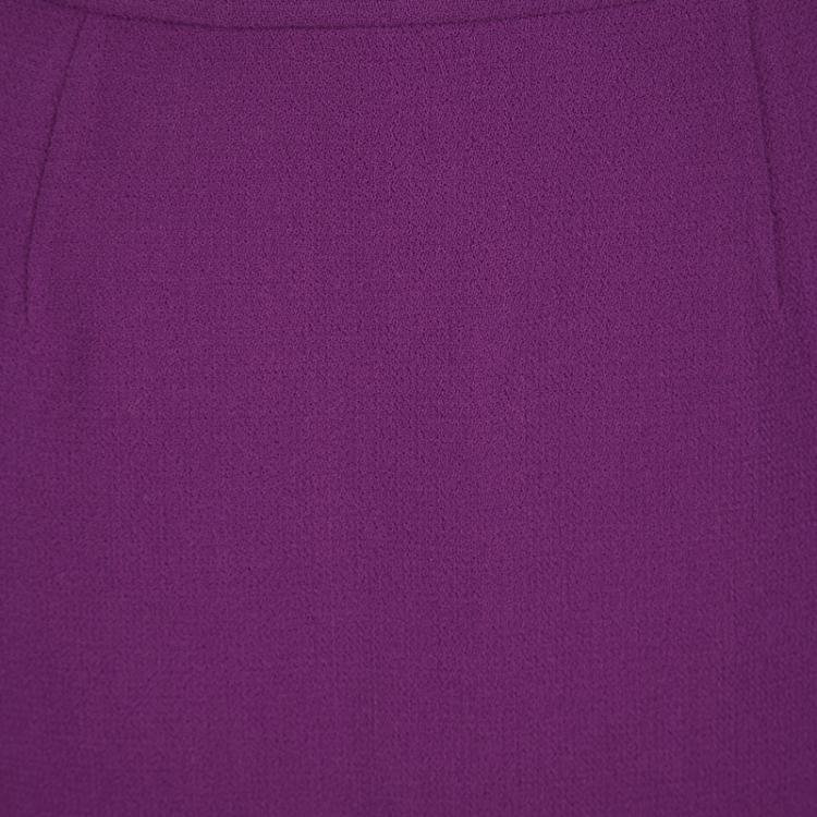 مملوكة مسبقًا Ermanno Scervino Purple Wool High Waist Midi Skirt M