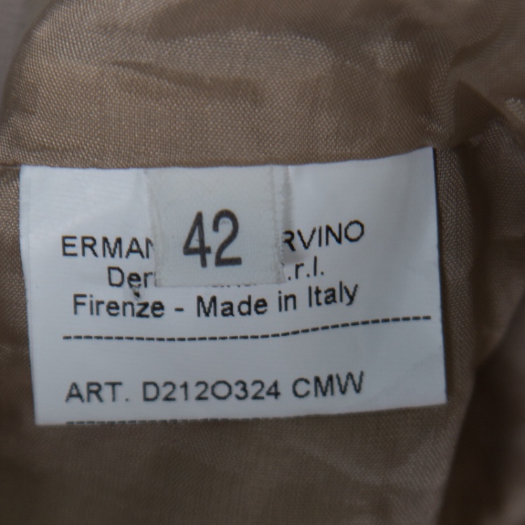 Pre Owned Ermanno Scervino Beige Wool Pleated Mini Skirt M