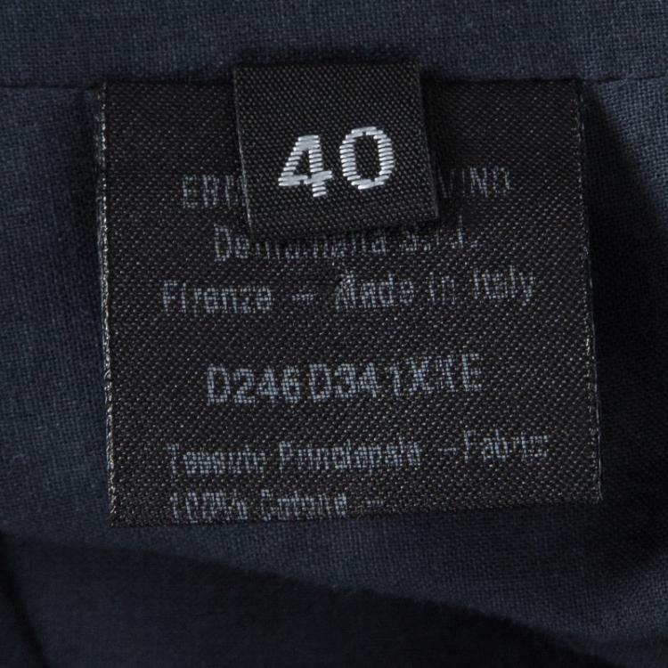 Pre Owned Ermanno Scervino Denim Embellished Long Jacket S