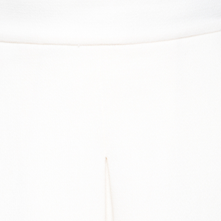مملوكة مسبقًا Ermanno Scervino Cream Textured Wool Inverted Pleat A Line Skirt S