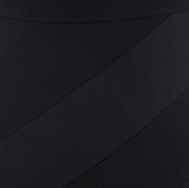 Pre Owned Escada Black Stretch Knit Paneled Roselis Pencil Skirt M