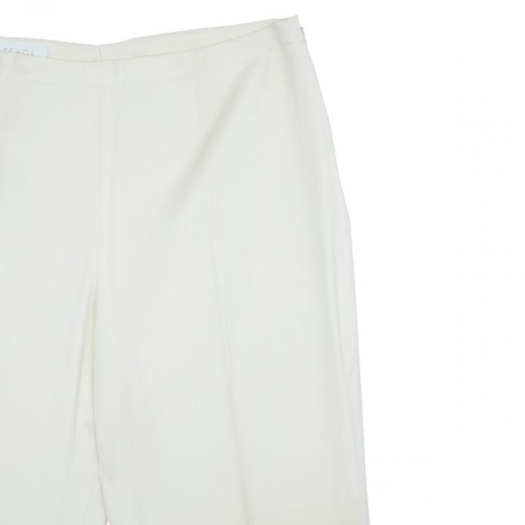 Pre Owned Escada Off-White Embroidered Suit M