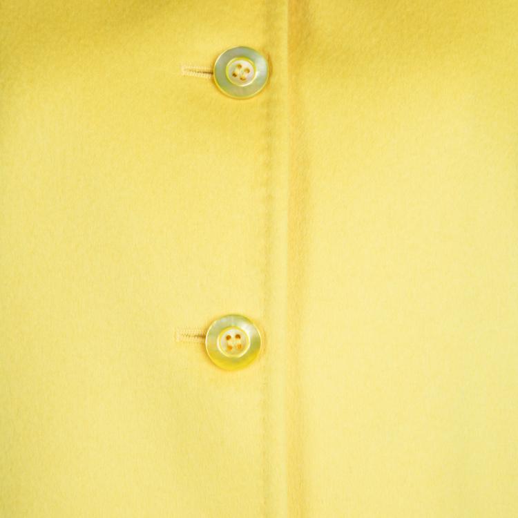 Pre Owned Escada Margaretha Ley Yellow Rabbit Fur Wool Blend Blazer M
