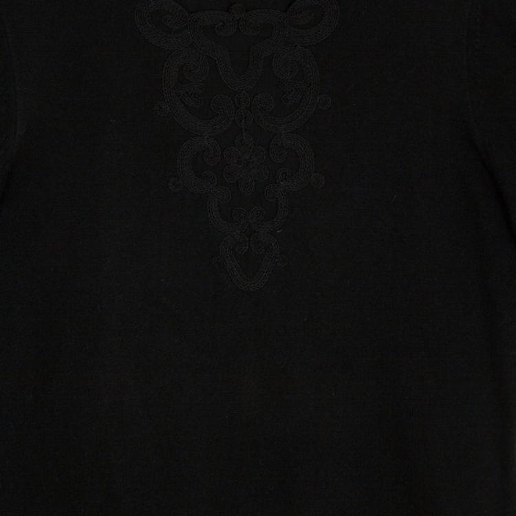 Pre Owned Escada Black Embroidered Long Sleeve T-Shirt M