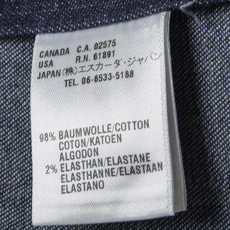 Pre Owned Escada Indigo Dark Wash Denim Buckle Detail Button Front Jacket S
