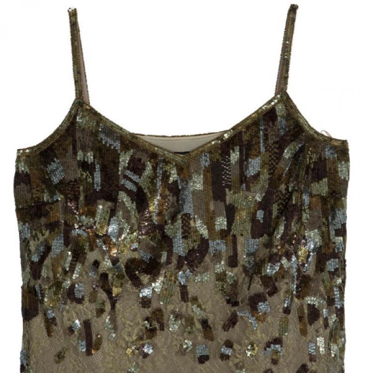 Pre Owned Escada Embellished Strapless Top M