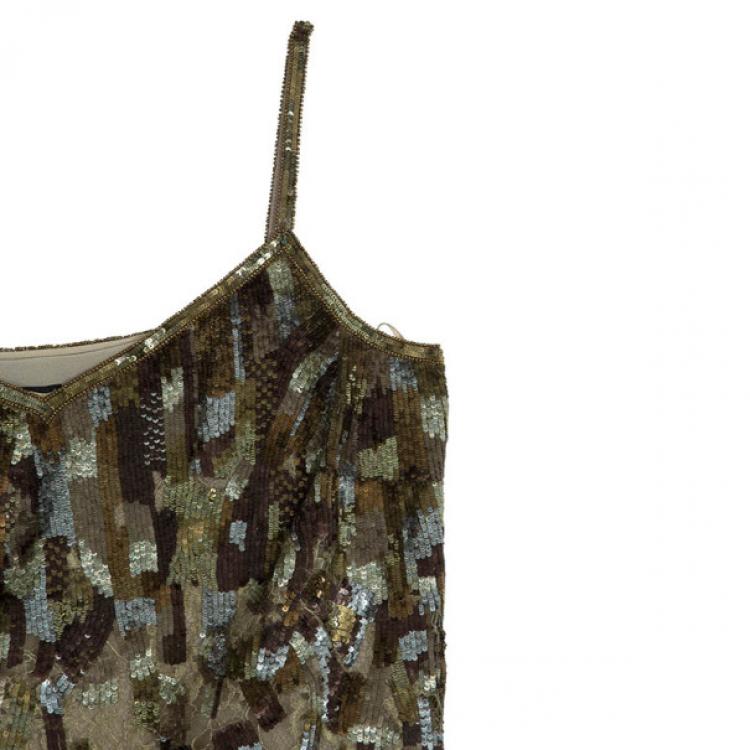 Pre Owned Escada Embellished Strapless Top M