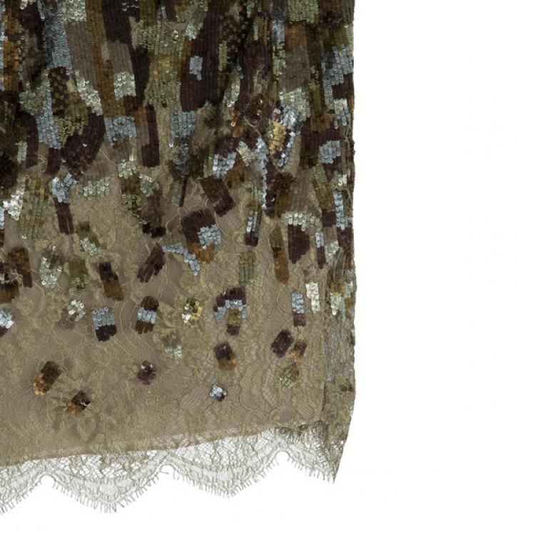 Pre Owned Escada Embellished Strapless Top M