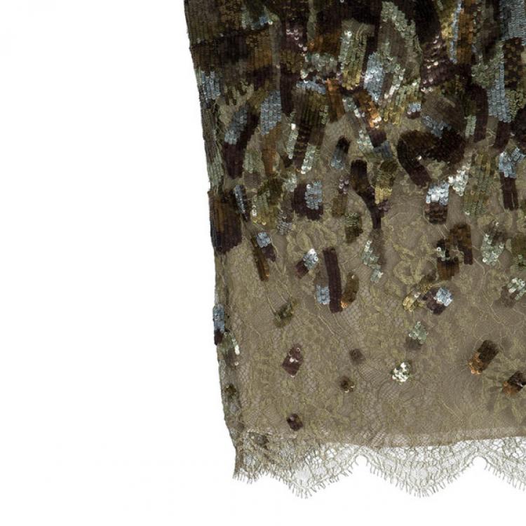 Pre Owned Escada Embellished Strapless Top M