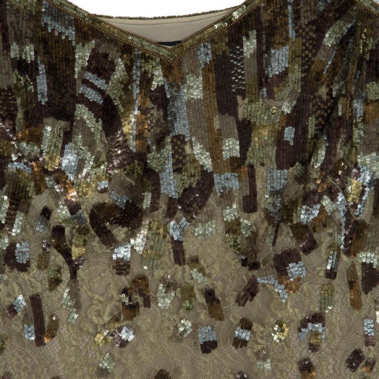 Pre Owned Escada Embellished Strapless Top M