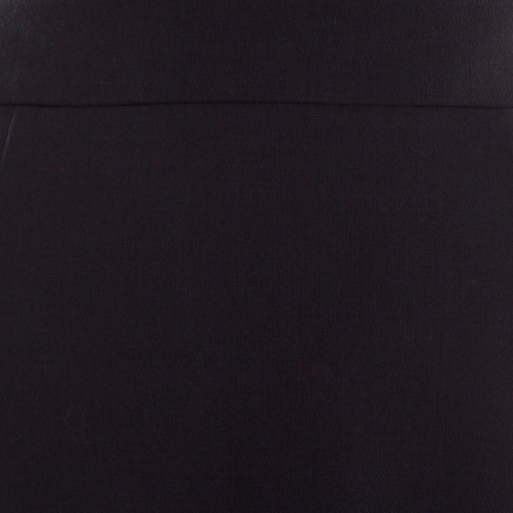 Pre Owned Escada Navy Blue Wool Crepe Slit Detail Razikan Skirt M