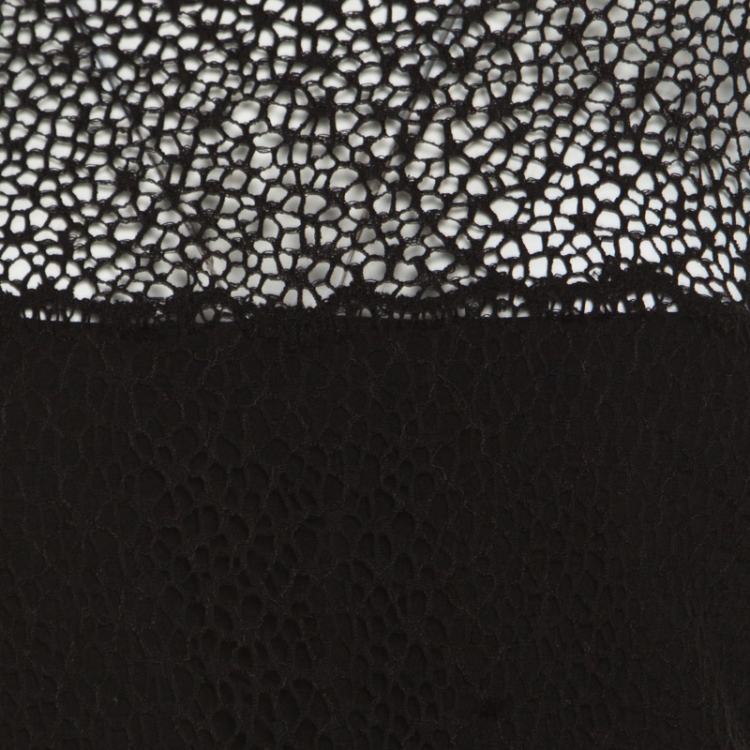 Pre Owned Escada Black Lace Long Sleeve Djohra Dress XXL
