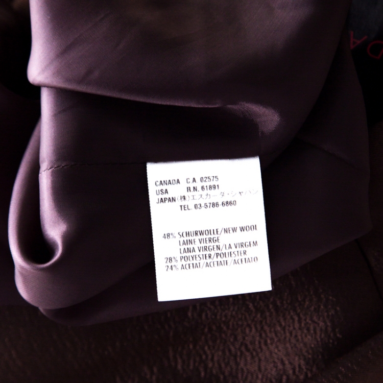 Pre Owned Escada Brown Hammered Satin Tailored Pencil Skirt M