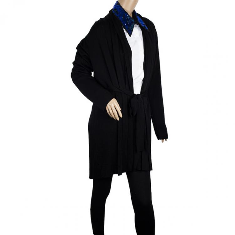 Pre Owned Escada Pleated Midi Cardigan M