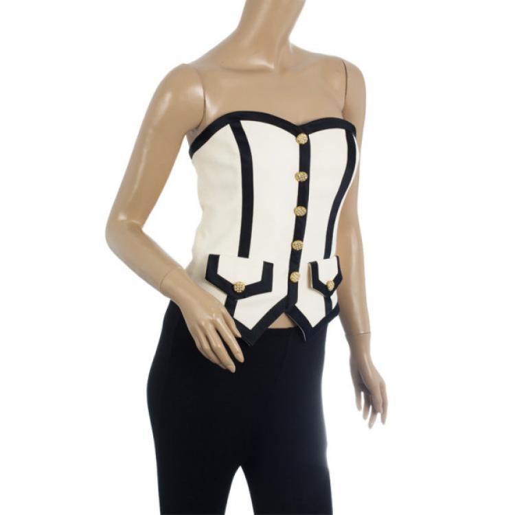 Pre Owned Vintage Escada Couture Monochrome Corset S
