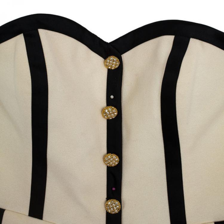 Pre Owned Vintage Escada Couture Monochrome Corset S