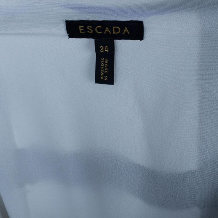 Pre Owned Escada Doutzen Silk Printed Dress XS