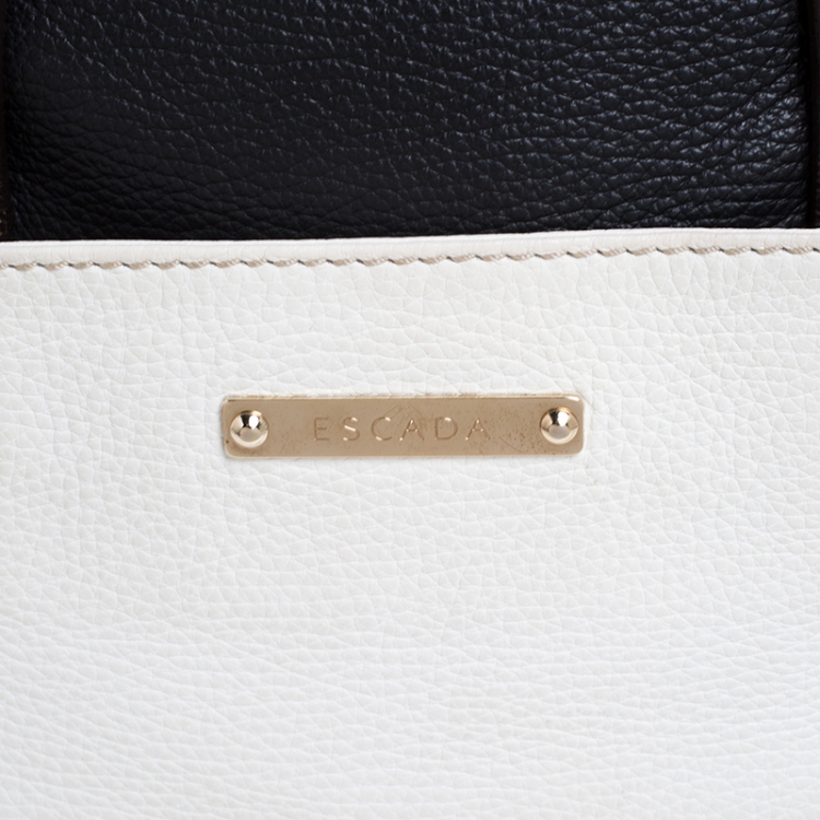Pre Owned Escada Tri Color Leather Zip Satchel
