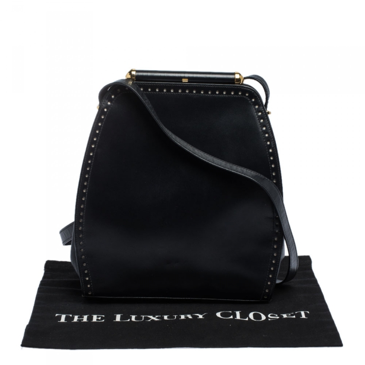 Pre Owned Escada Black Leather Crossbody Bag