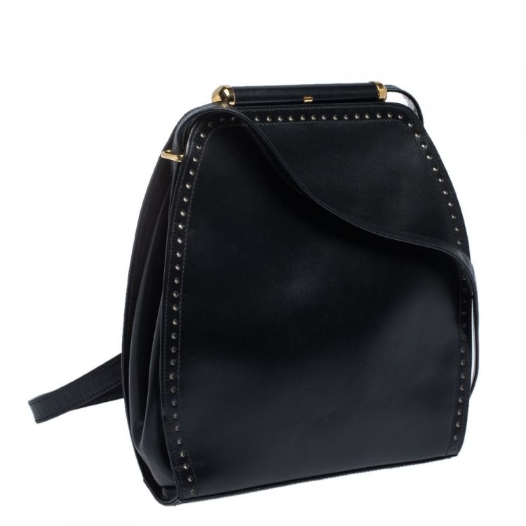 Pre Owned Escada Black Leather Crossbody Bag