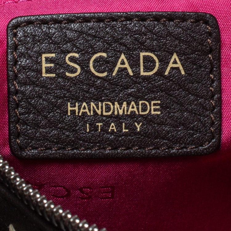 Pre Owned Escada Dark Brown Leather Eluna Shoulder Bag