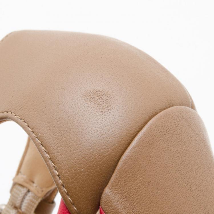 Pre Owned Escada Sport Tan Leather and Suede Pumps Size 38