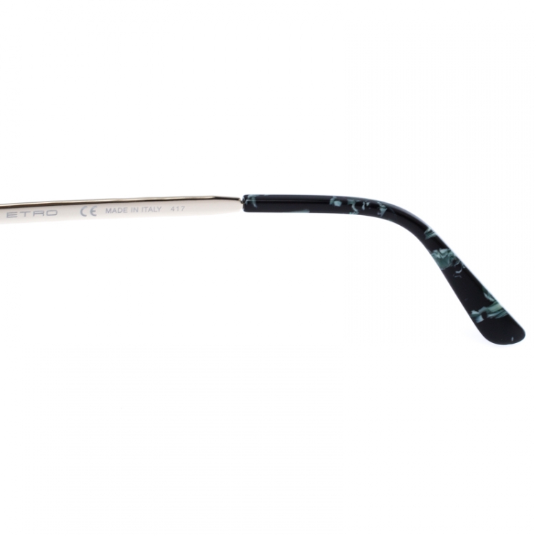 Pre Owned Etro Marble Green Gradient ET656S Cat Eye Sunglasses 