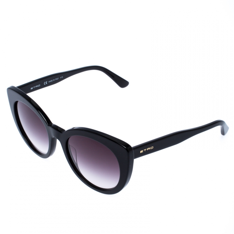 Pre Owned Etro Black Gradient ET643S Cat Eye Sunglasses