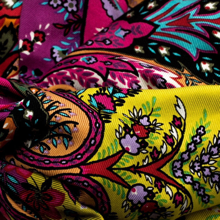 Pre Owned Etro Multicolor Floral Print Silk Head Band ( One Size )