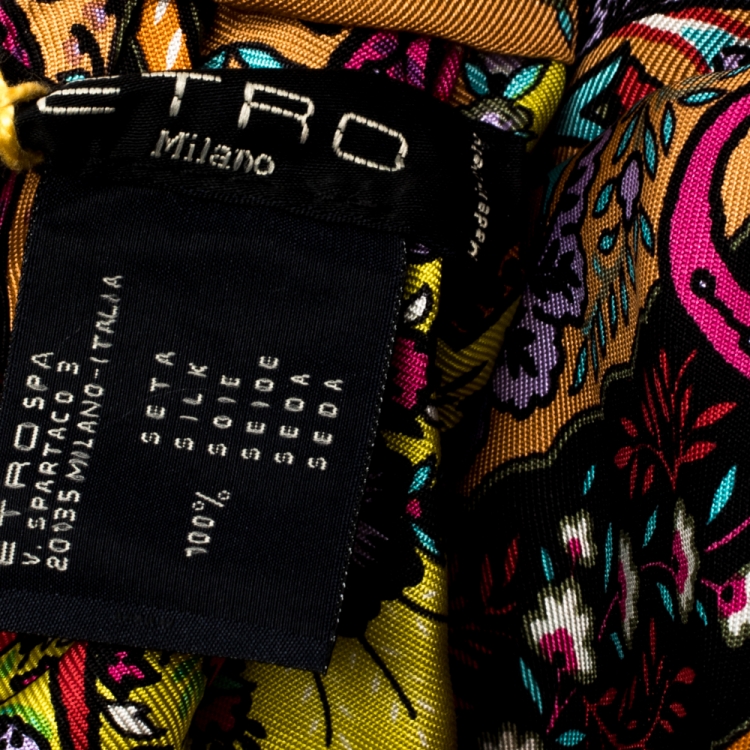 Pre Owned Etro Multicolor Floral Print Silk Head Band ( One Size )