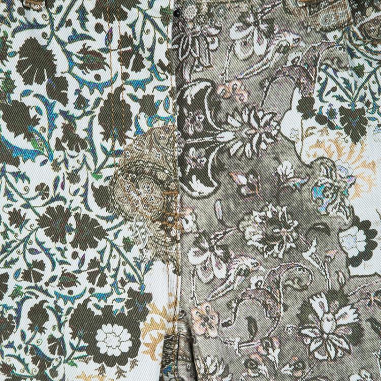Pre Owned Etro Multicolor Floral and Paisley Print Slim Fit Denim Jeans M