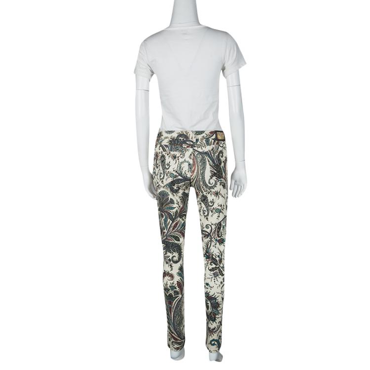 Pre Owned Etro Multicolor Paisley Print Slim Fit Denim Jeans XL