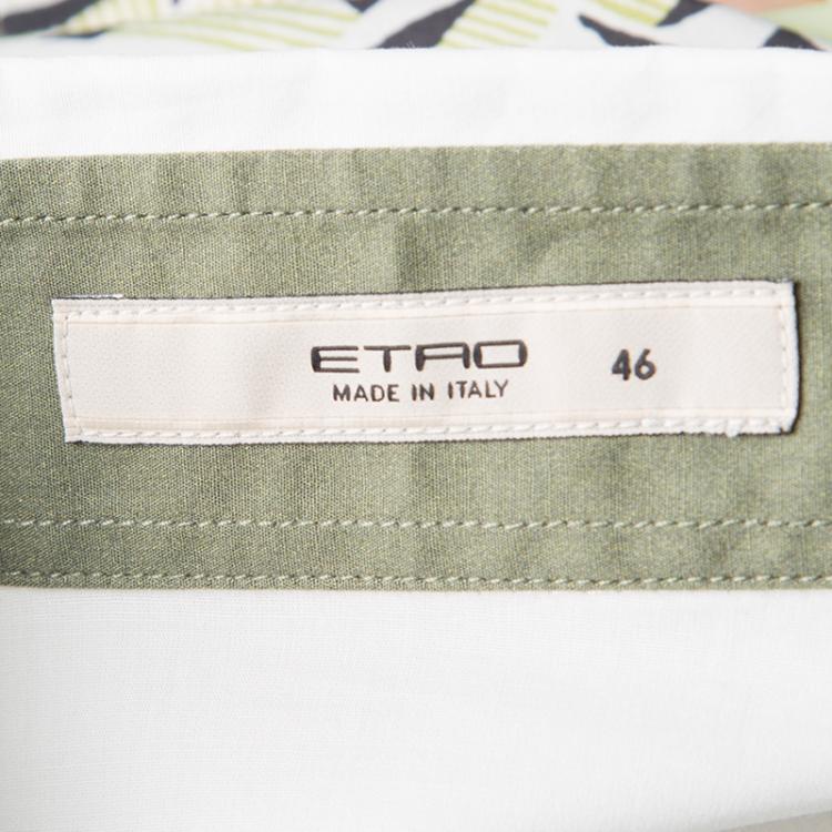 Pre Owned Etro Colorblock Printed Cotton Long Sleeve Button Front Shirt L