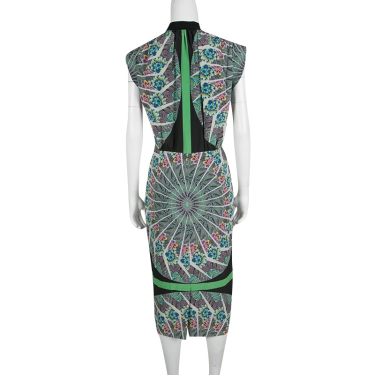 Pre Owned Etro Multicolor Floral and Paisley Printed Silk Dress M