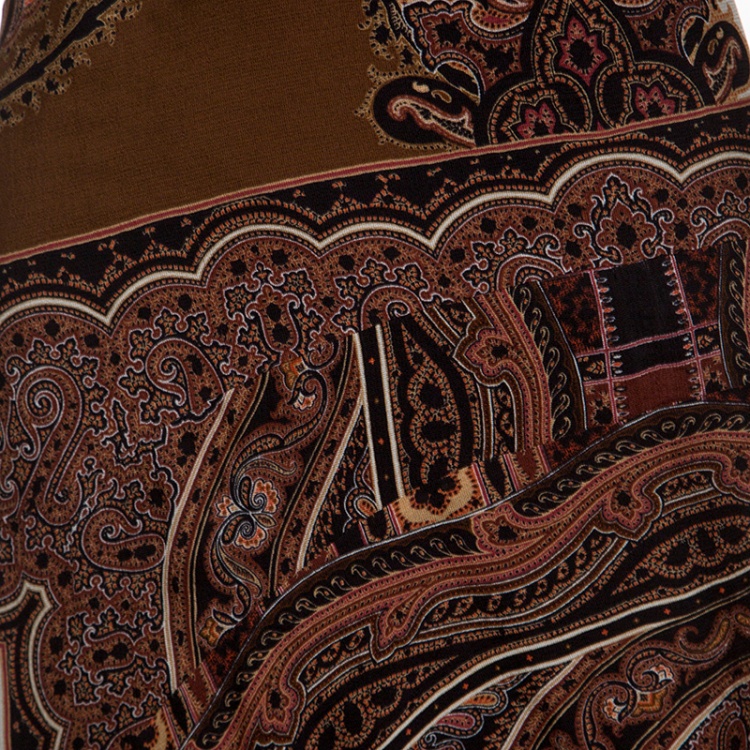 Pre Owned Etro Multicolor Paisley Printed Silk Maxi Skirt S
