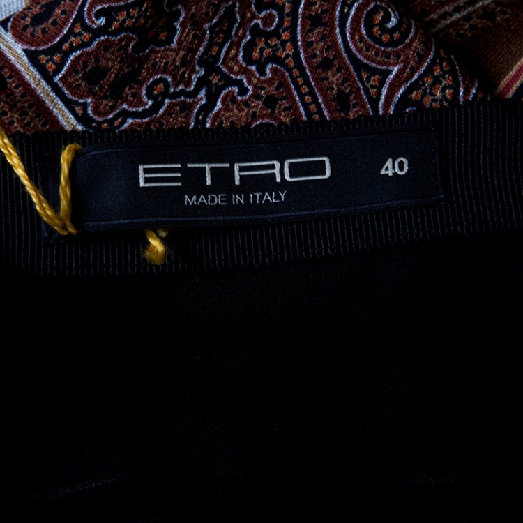 Pre Owned Etro Multicolor Paisley Printed Silk Maxi Skirt S
