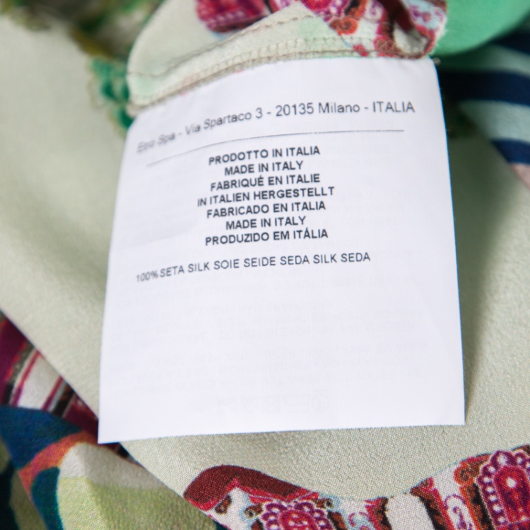 مملوكة مسبقًا Etro Multicolor Printed Silk Square Neck Maxi Dress L