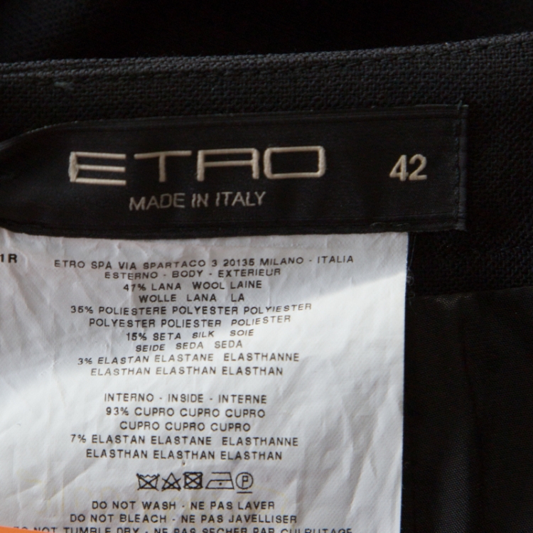 Pre Owned Etro Black Wool Flounce Skirt M