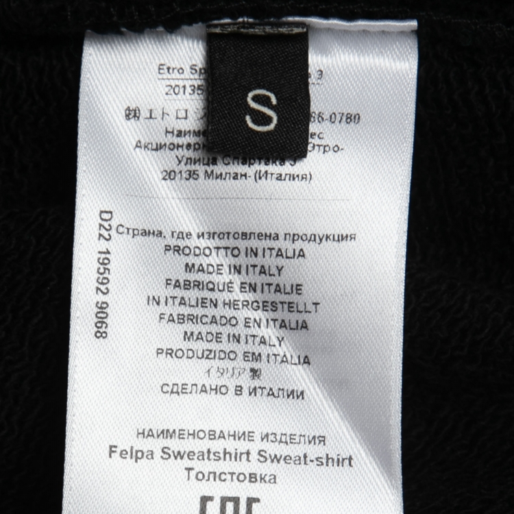 Pre Owned Etro Color Block Cotton Logo Patch Oversized Hoodie S