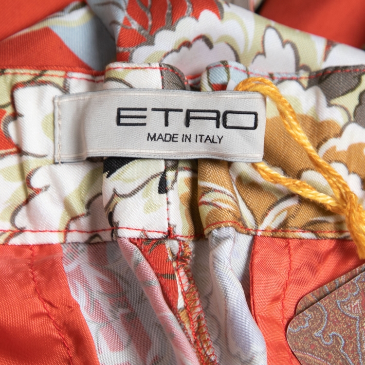 Pre Owned Etro Multicolor Floral Print Crepe High Waist Tapered Trousers M