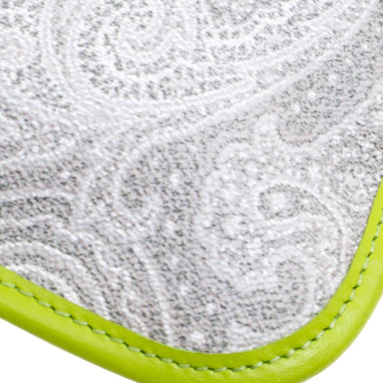 Pre Owned Etro Grey/Green Paisley Coated Canvas Crossbody Bag