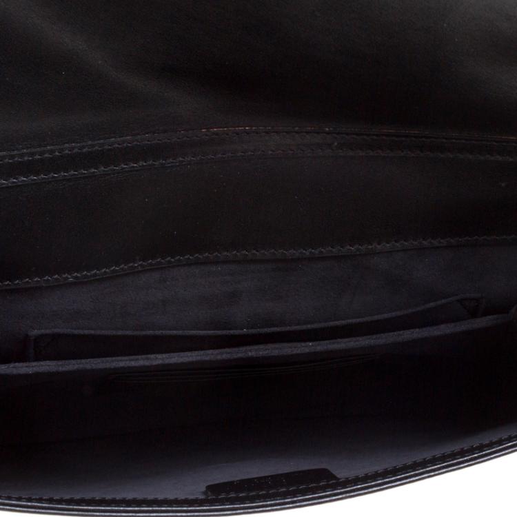 Pre Owned Etro Black Leather/Suede and Embellishment Chain Shoulder Bag