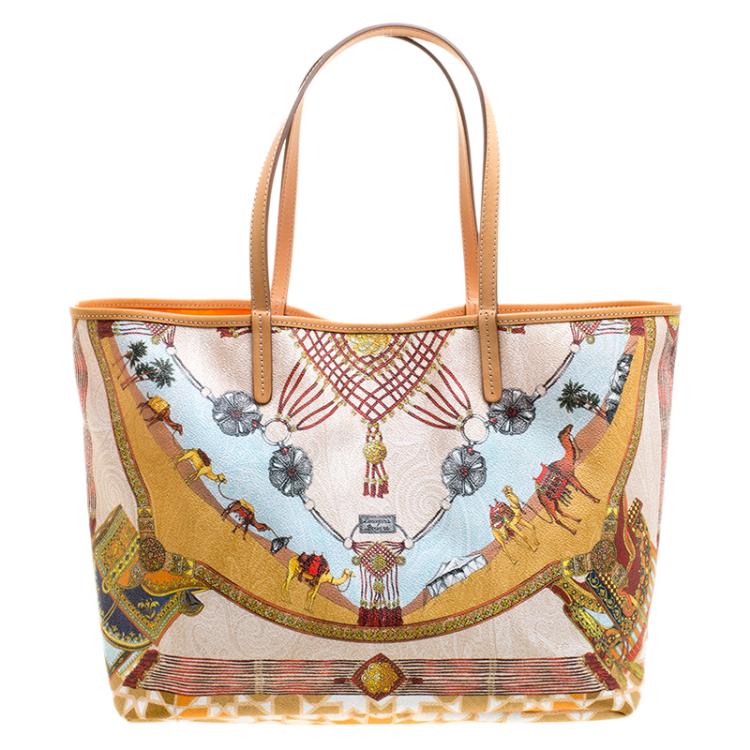 Pre Owned Etro Multicolor Printed Coated Canvas Ramadan Edition Shopping Tote