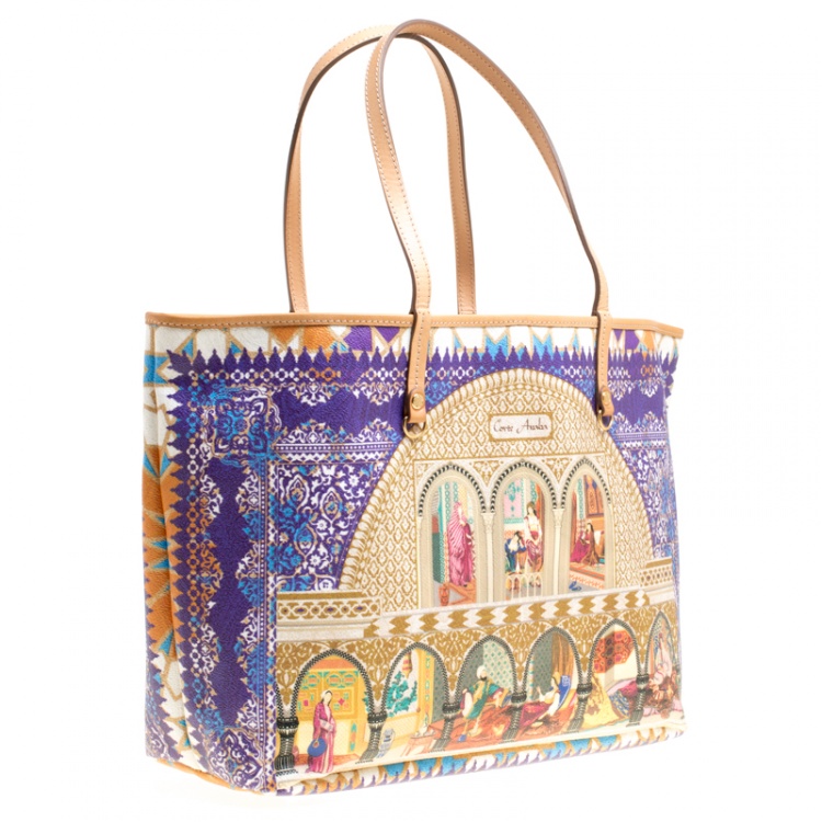 Pre Owned Etro Multicolor Printed Coated Canvas Shopping Tote